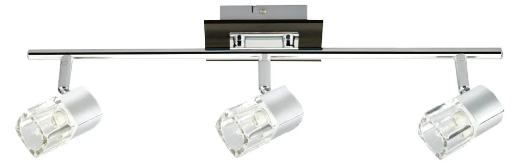Plafonnier cristal incolore CAVA finition chrome poli 3 lumières G9