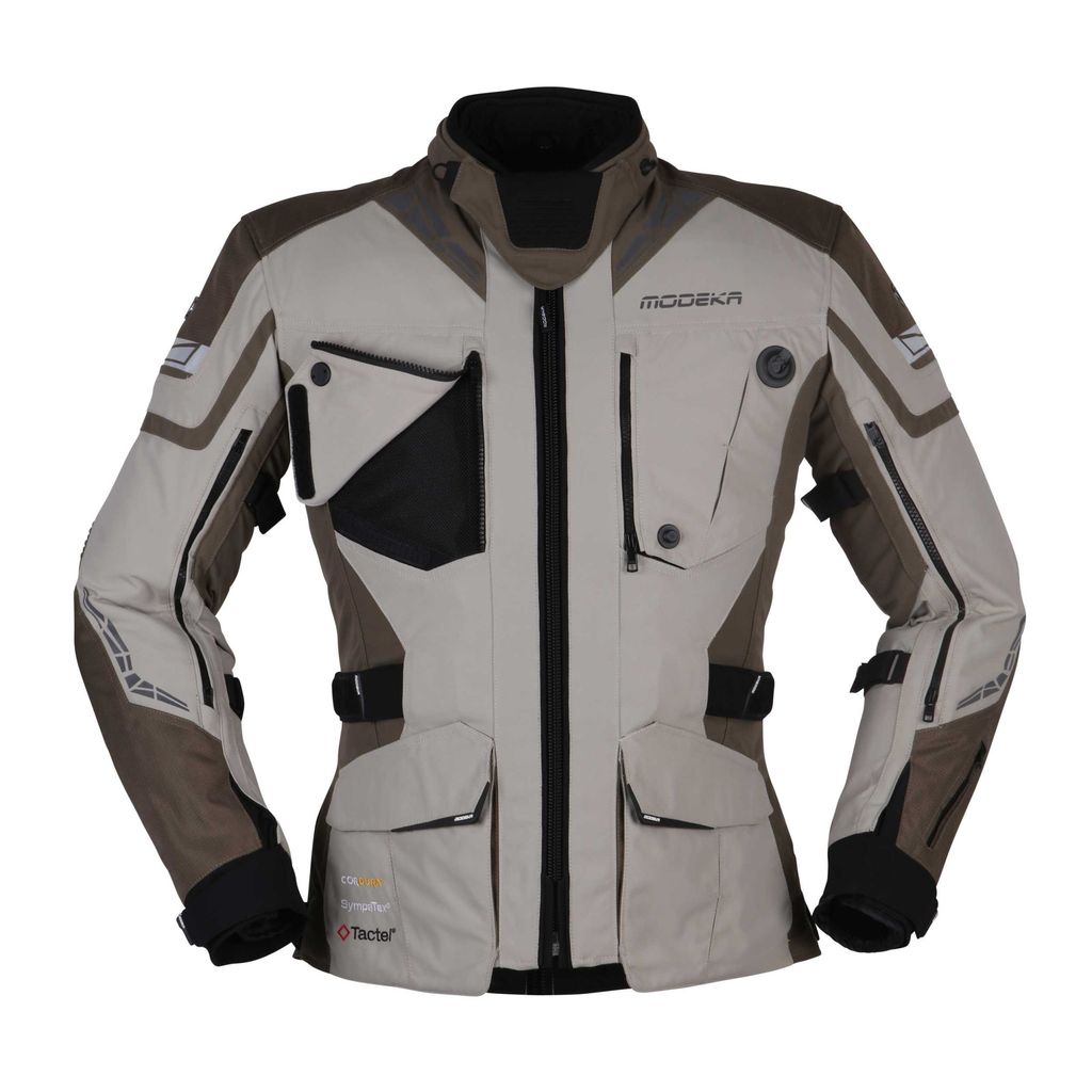 Modeka Panamericana 2 Motorrad Textiljacke, grau/braun, XL Produktbild 