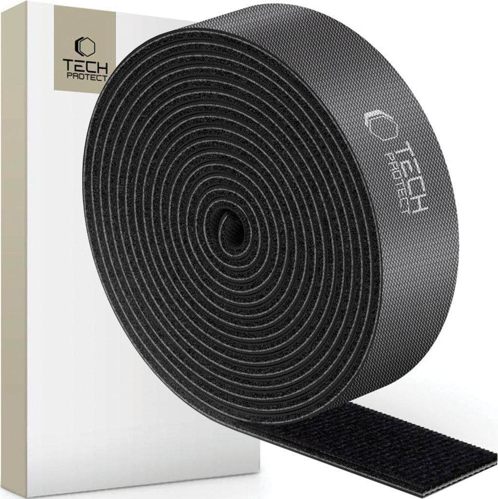 Tech-Protect Klettverschluss-Kabelbinder 300Cm Schwarz