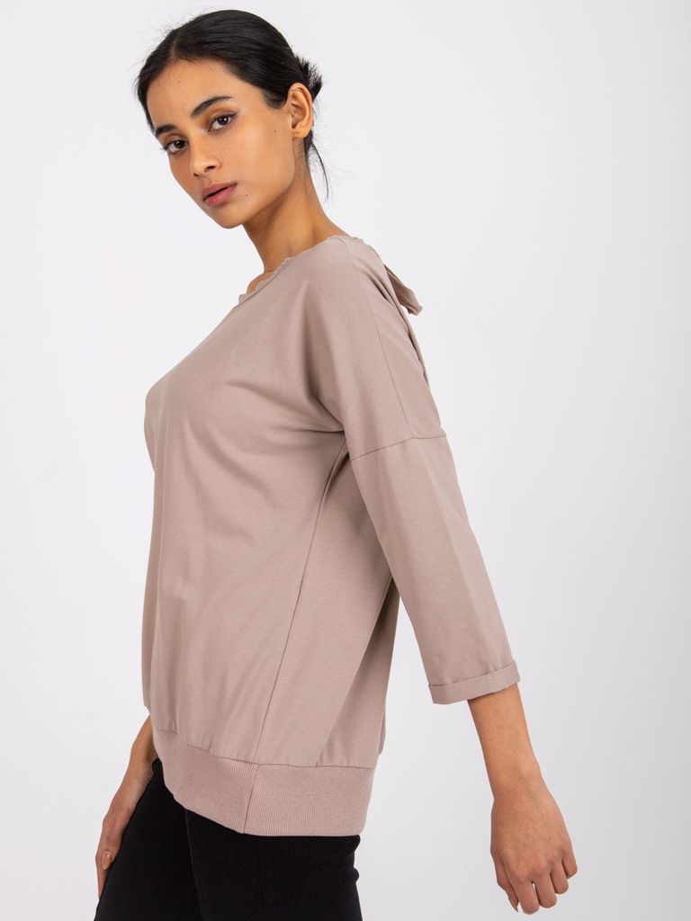 Rue Paris Damenbluse Fellag dunkelbeige L/XL