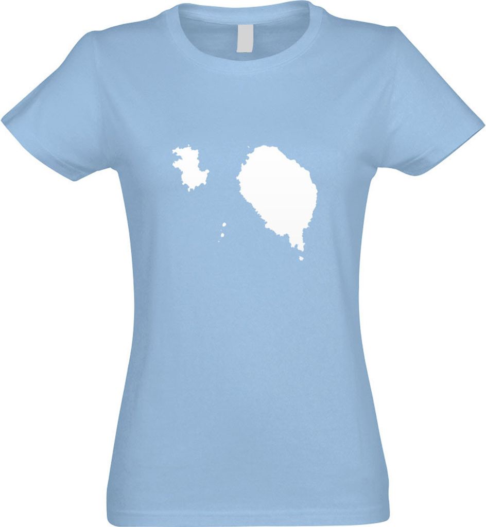 Kiwistar - T-Shirt tailliert - Damen - himmelblau - São Tomé und Príncipe - mit Motiv Bedruckt - Funshirt Design - Sport - Freizeit - Damen - XL