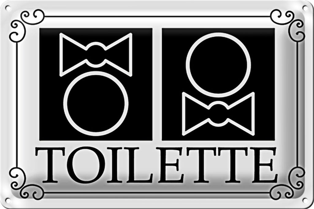 Blechschild Toilette 30x20cm WC Piktogramm