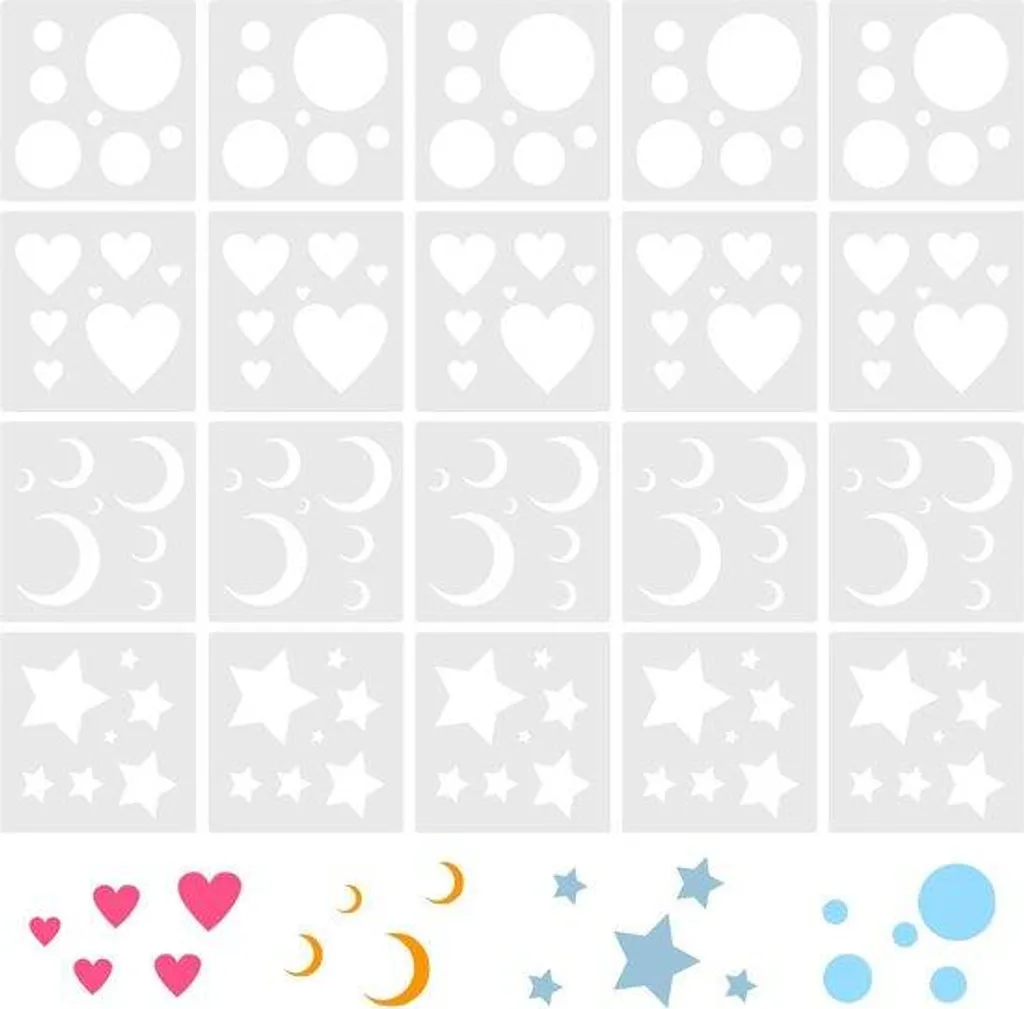 Lot de 20 formes de lune en plastique pour loisirs créatifs et DIY deco