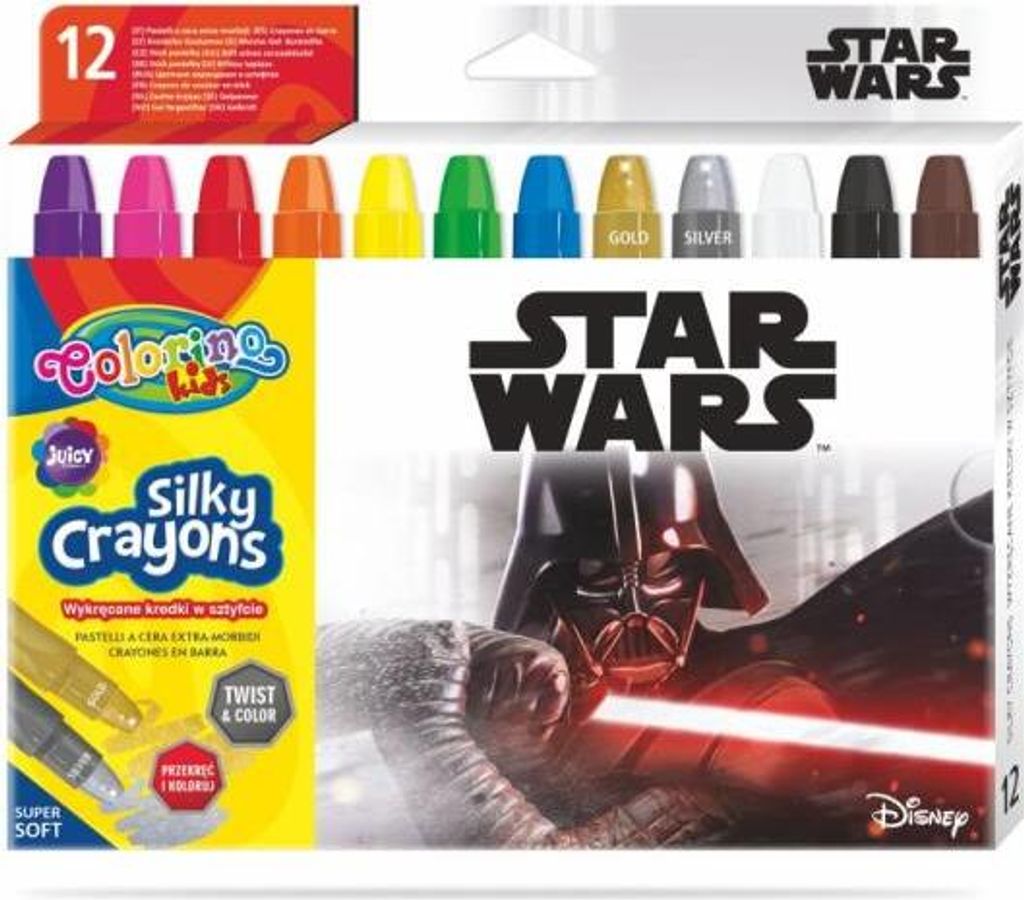 Star Wars Colorino Kids 89557 12 farbige Gel-Drehbleistifte im Stick