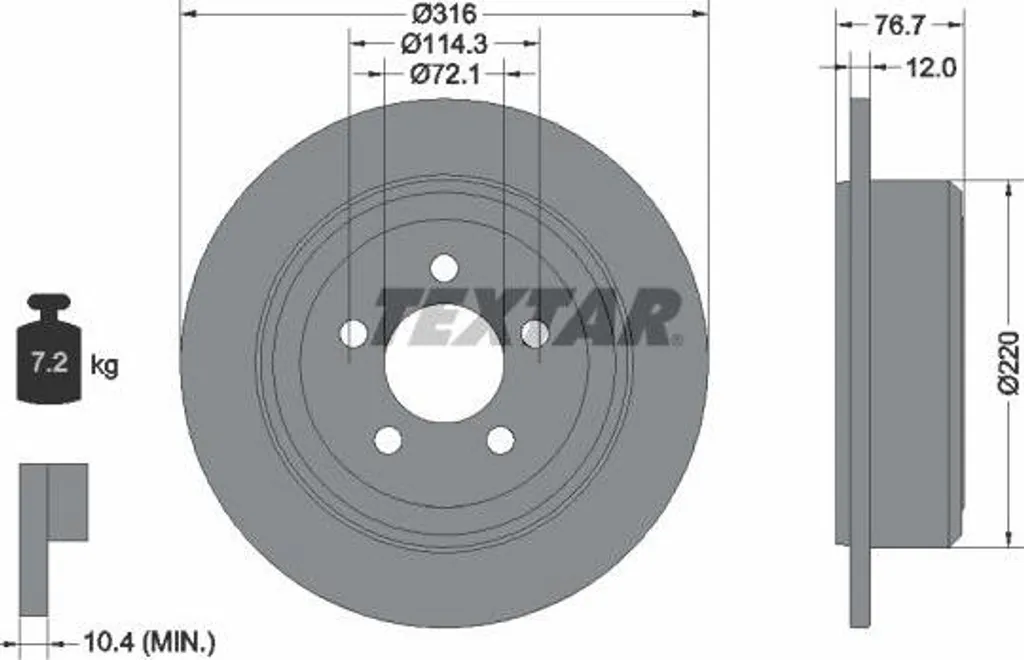 Disque de frein anti-vibration 92202703 pour Cherokee OE 2AMV9250AA