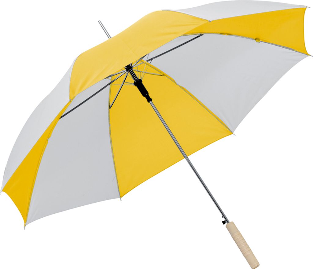 Automatik-Regenschirm / Farbe: weiss-gelb Produktbild 
