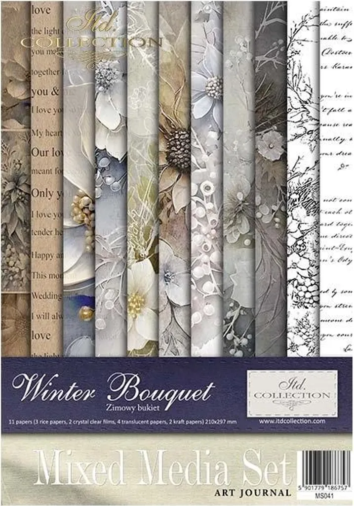 Bouquet d'hiver créatif MS041 en papier artisanal aux finitions pro