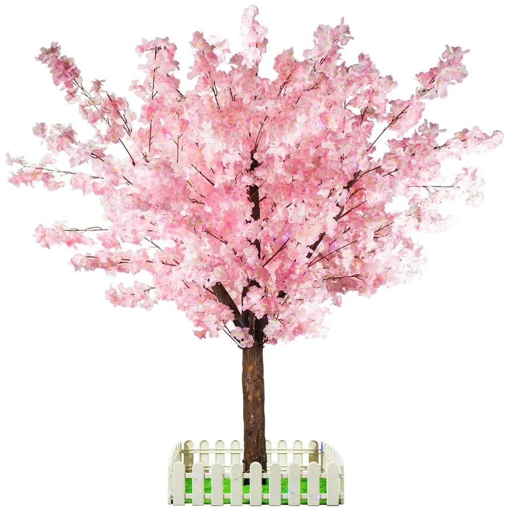 Grand cerisier artificiel 1,5m rose : déco sans entretien effet naturel