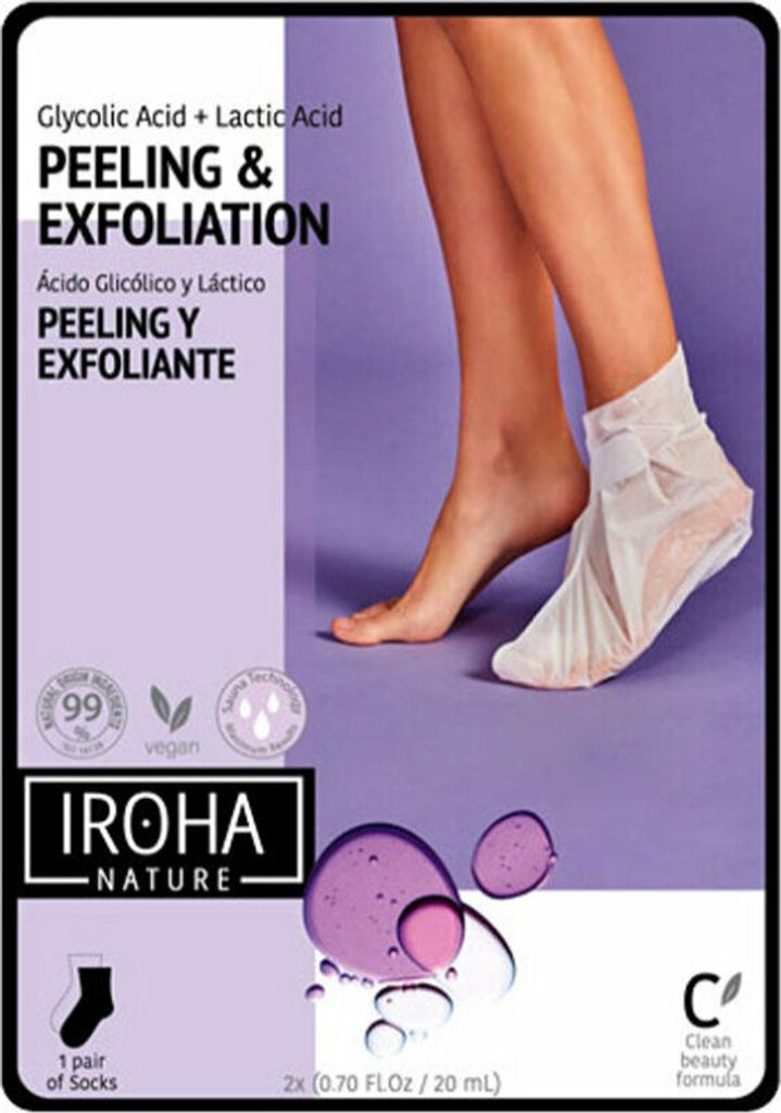 IROHA Glykolsäure Peeling Exfoliation Socken IROHA Nature