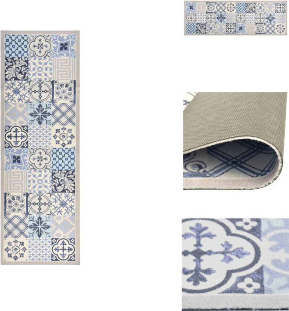 vidaXL Küchenbodenmatte Waschbar Mosaik 45x150 cm - Fußmatten