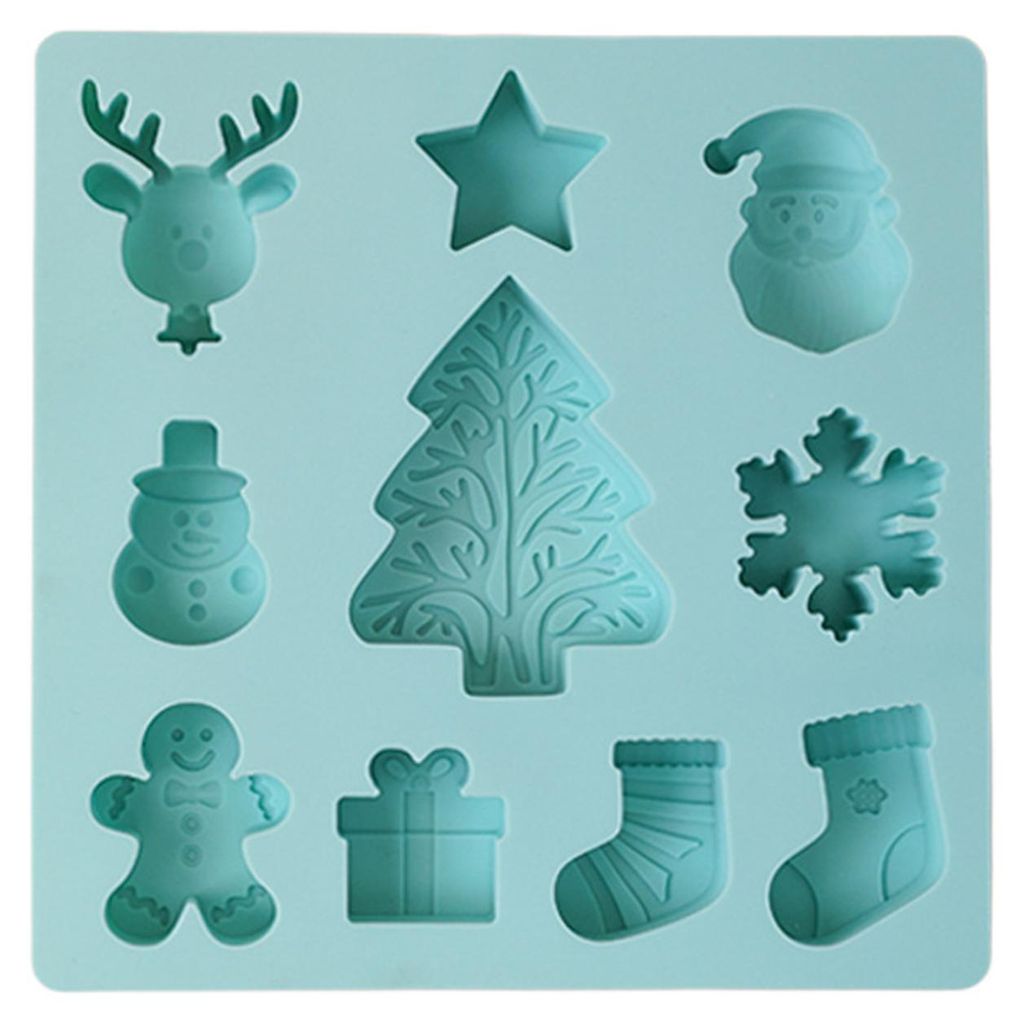 Weihnachtliche Silikonform, antihaftbeschichtet, lebensmittelecht, spülmaschinenfest, leicht zu lösen, ideal zum Backen von Weihnachtsmann, Schne...