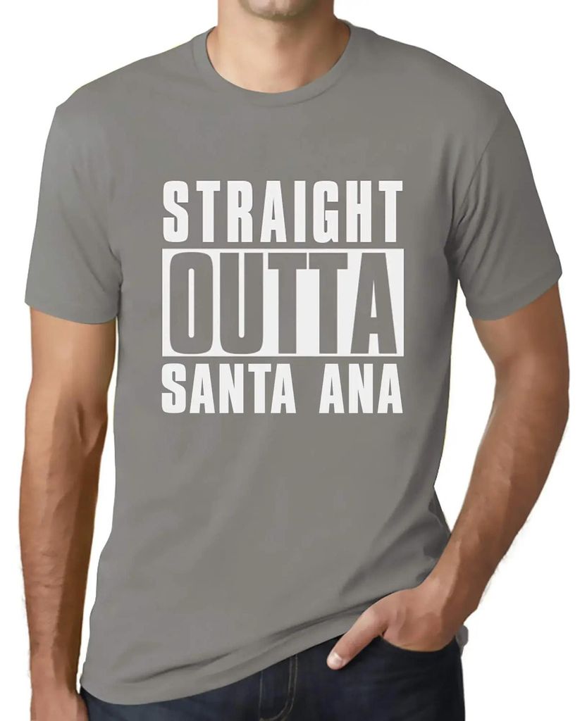 Herren Grafik T-Shirt Straight Outta Santa Ana Öko-Verantwortlich Vintage Jahrgang Kurzarm Lustige Druck Geburtstag Geschenk Mann