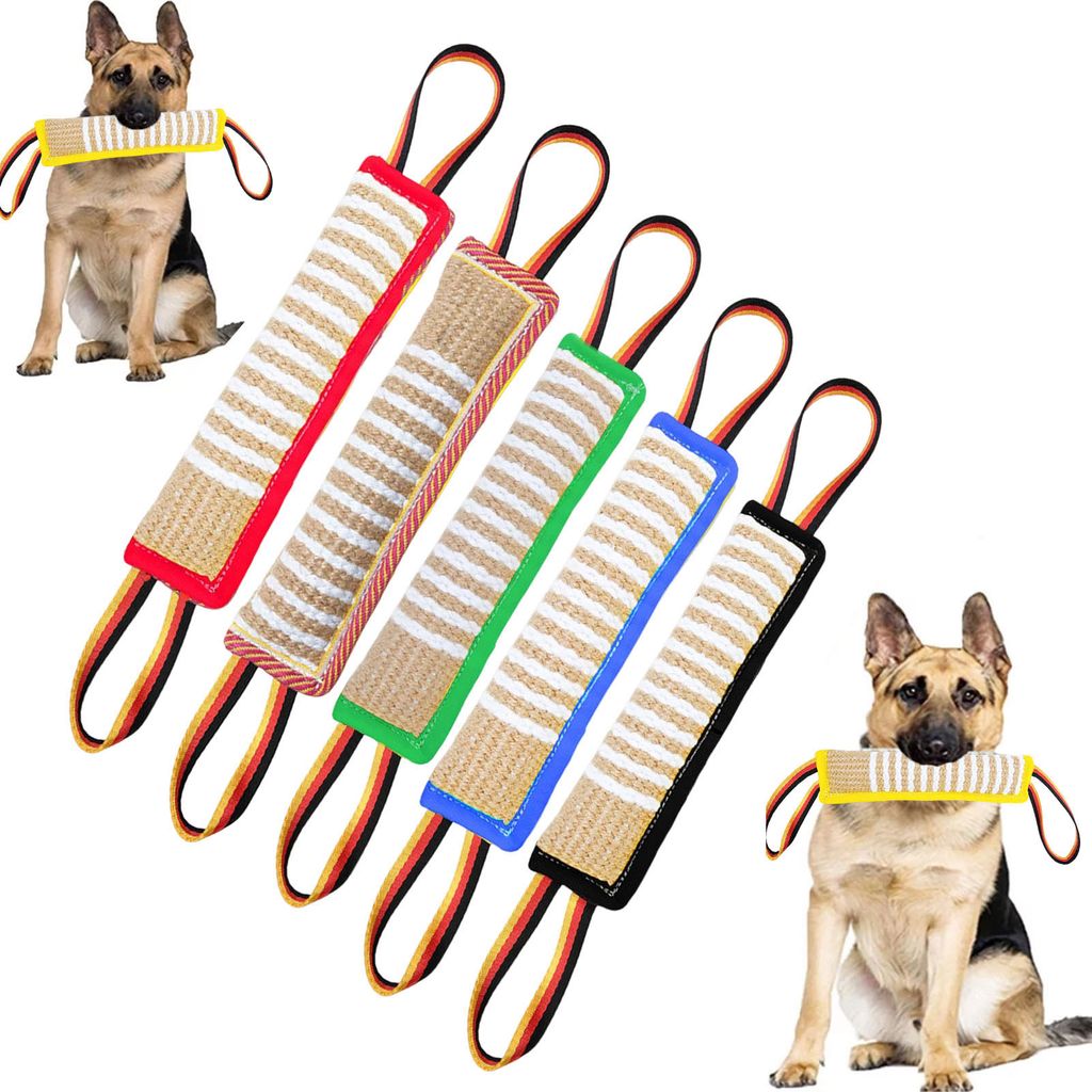 Zerrspielzeug für Hunde, robustes Beißkissen aus Jute, Trainingsgerät, Leinen, interaktives Zerrspielzeug, Belohnungs- und Übungsgerät für gr...
