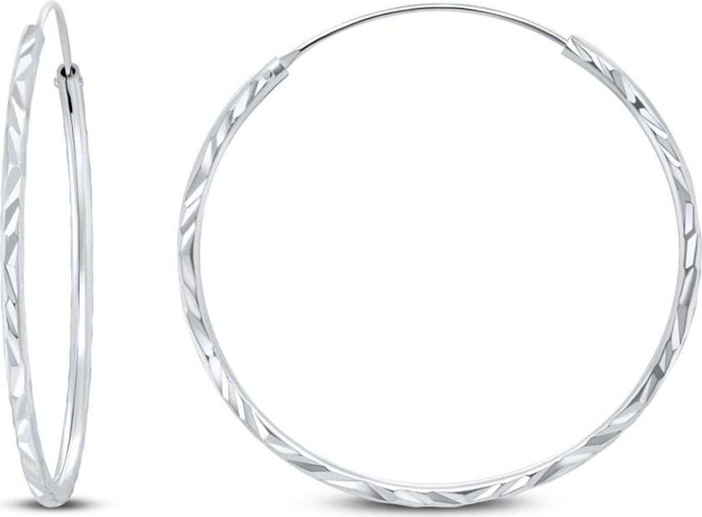 Timeless silver round earrings EA01 - Diameter: 5 cm