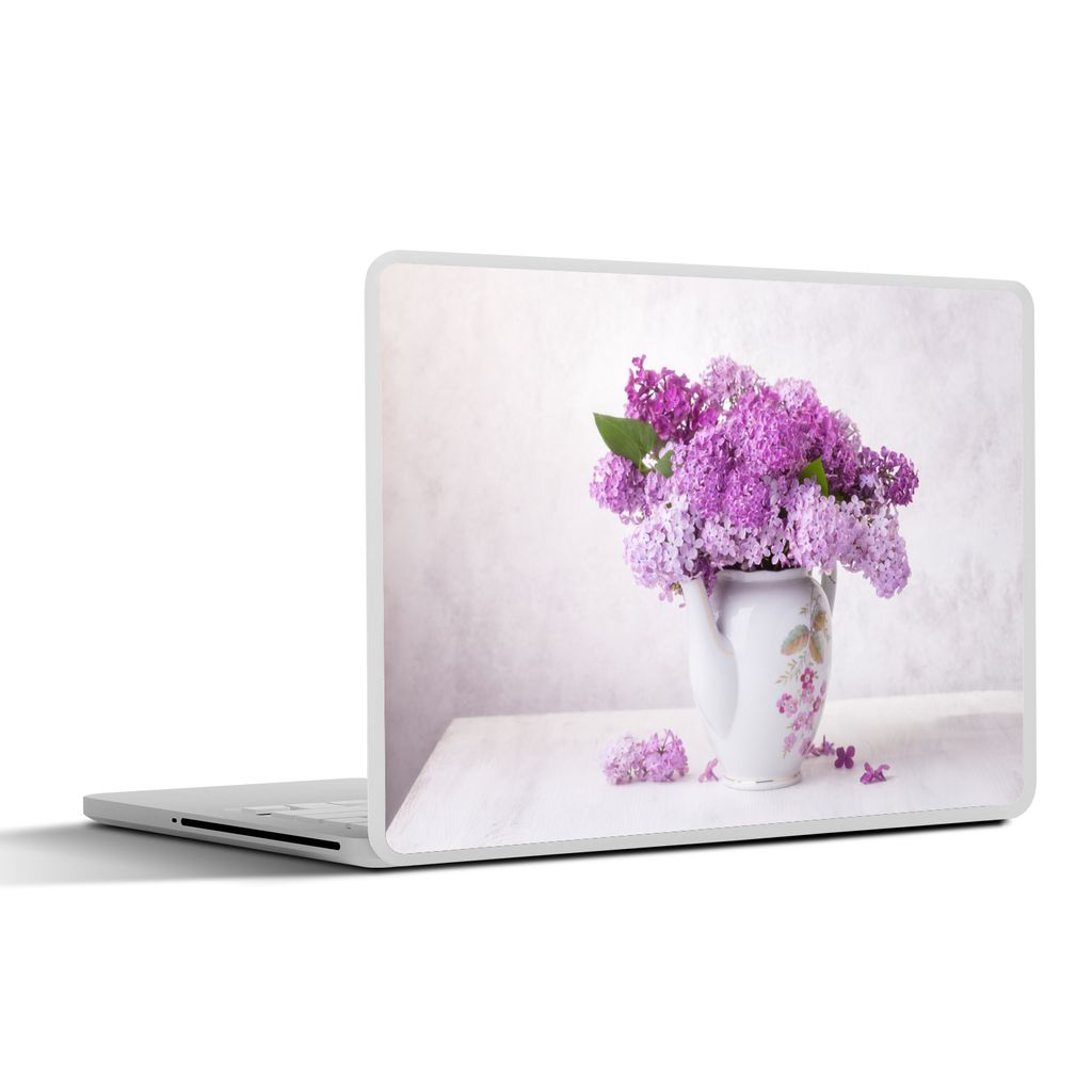 MuchoWow Laptop Aufkleber Sticker Cover Flieder - Stilleben - Blätter 31x22.5 cm - Laptop-Deko