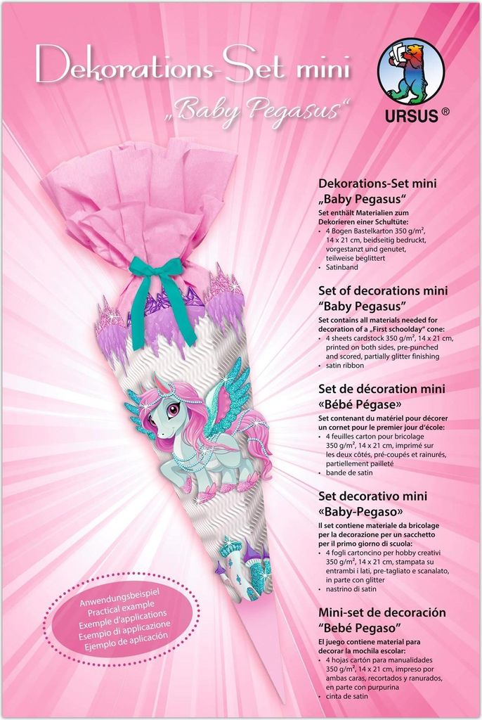 Ursus DEKO-SET SCHULTÜTE EASY LINE MINI "BABY PEGASUS"