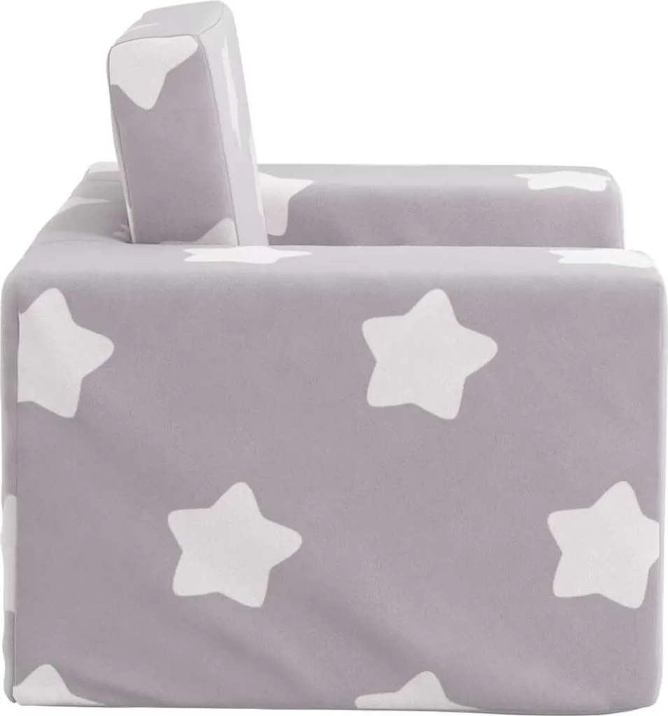 Petit canapé-lit pliable pour chambre d'enfant Gris clair à Étoiles - 5