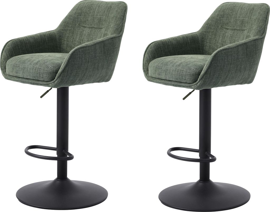 Barhocker >Avola< (2er-Set) in waldgrün - 52x113,5x53 Produktbild 