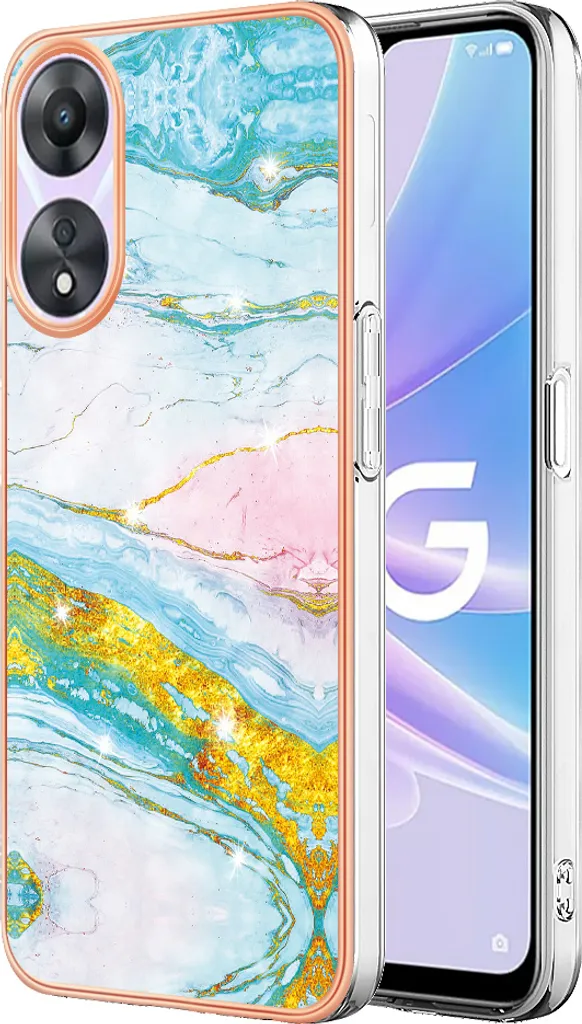 Oppo A78 5G Cover Marmo Turchese: Accessorio Fashion per Smartphone