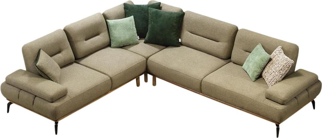 Smooth Ecksofa olivbeige – Komfort & Qualität, Langer Schenkel:Gleich Lang