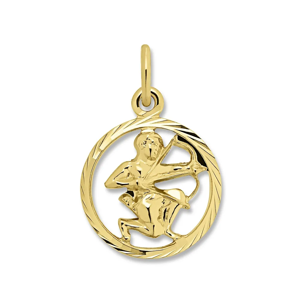Pendentif Sagittaire en Or 8 Carats - Finition Polie et Gravure de Précision