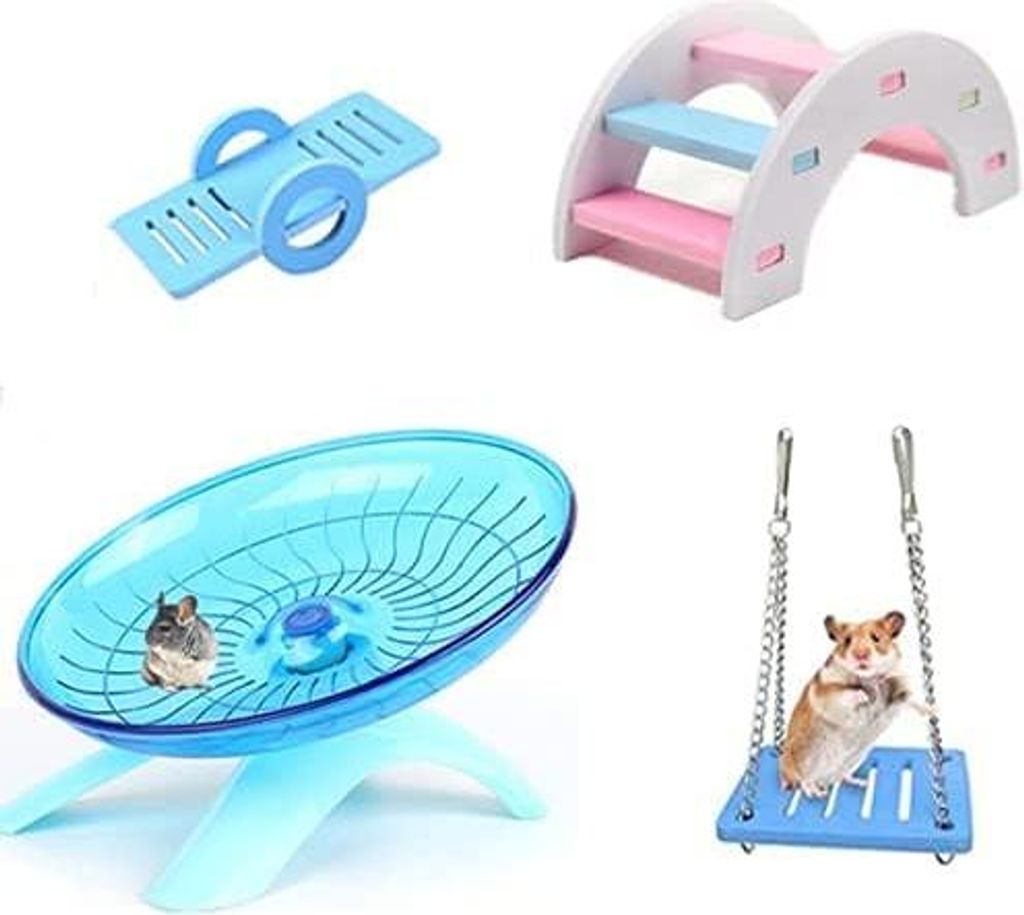Verzauberndes Spielzeug-Set für Hamster: Fahrrad-Regenbogenbrücke, Schaukel und mehr