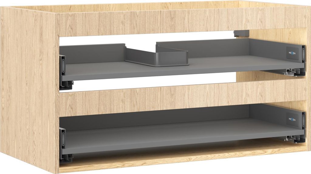 Mexen Box-A Kasten Unterschrank 90 cm, 2 Schubladen, Eiche - 91AX0-0900-470-2-81