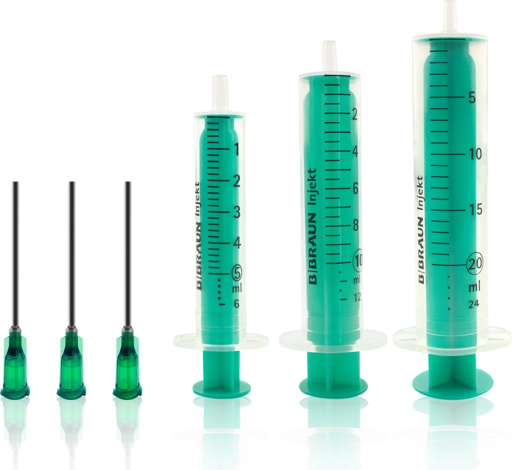 3 Stück Spritzen-Set mit stumpfer Nadel verschiedene Größe Produktbild 