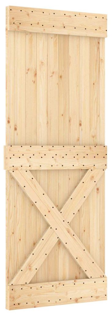 vidaXL Tür NARVIK Natur 80 x 210 cm Massivkiefer