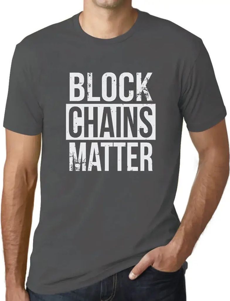 Herren Grafik T-Shirt Blockchains sind wichtig für Kryptowährungen – Blockchains Matter Cryptocurrency – Öko-Verantwortlich Vintage Jahrgang...