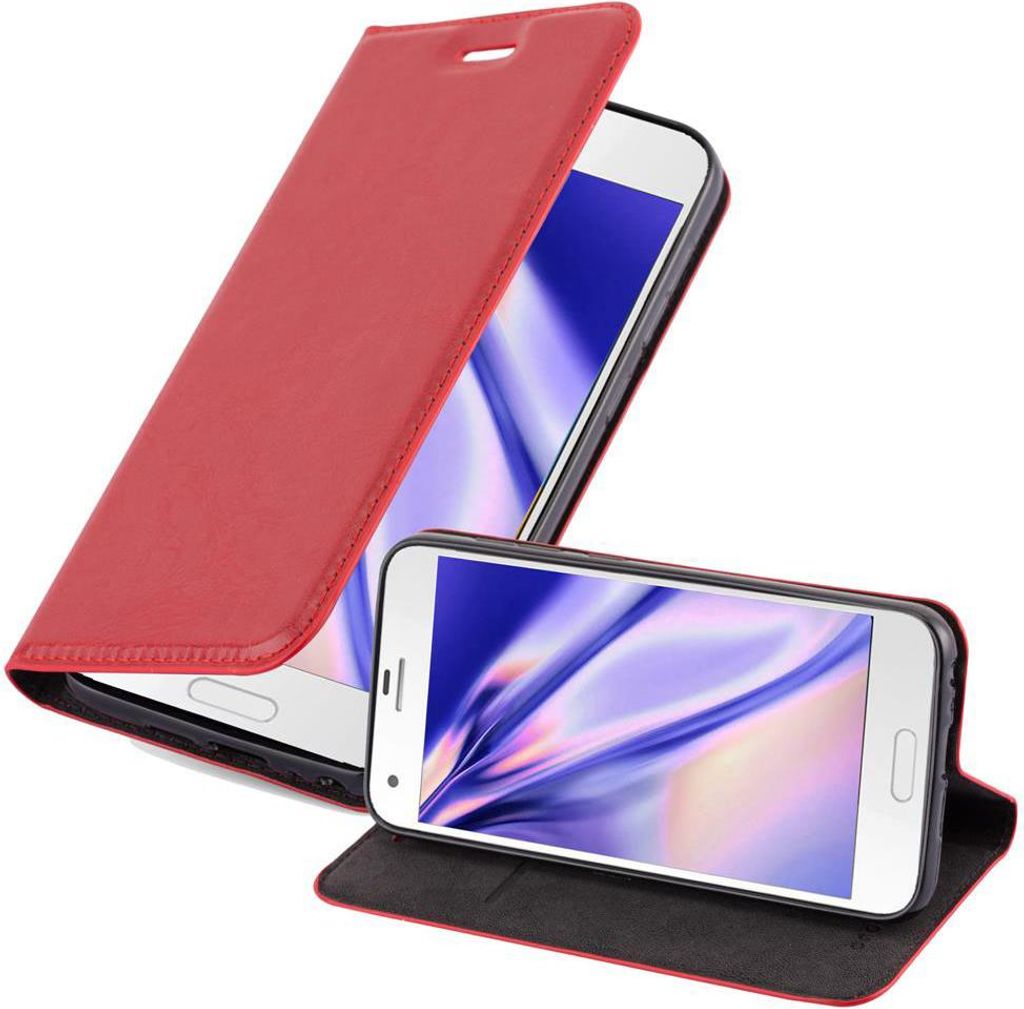 Cadorabo Hülle für HTC ONE A9S Schutz Hülle in Rot Handyhülle Etui Case Cover Magnetverschluss