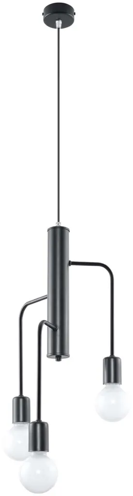 Suspension Plafonnier Moderne DUOMO en Acier Noir - Luminaire 3 Lampes