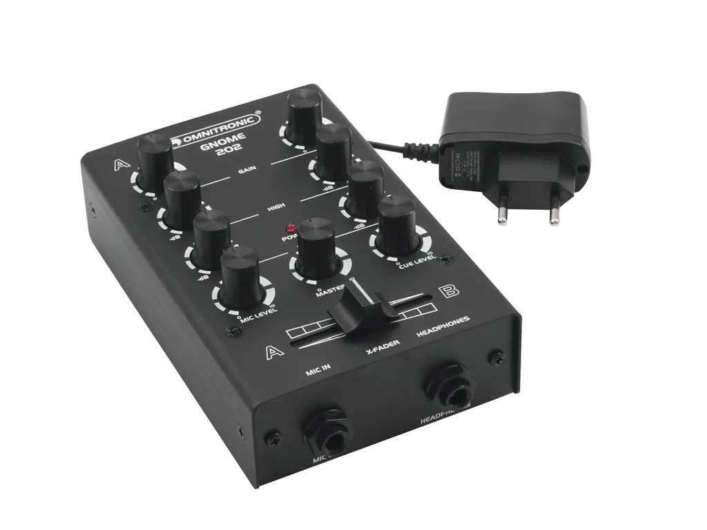 OMNITRONIC GNOME-202 Mini Table de Mixage DJ Noire 2 Canaux Compacte - 3