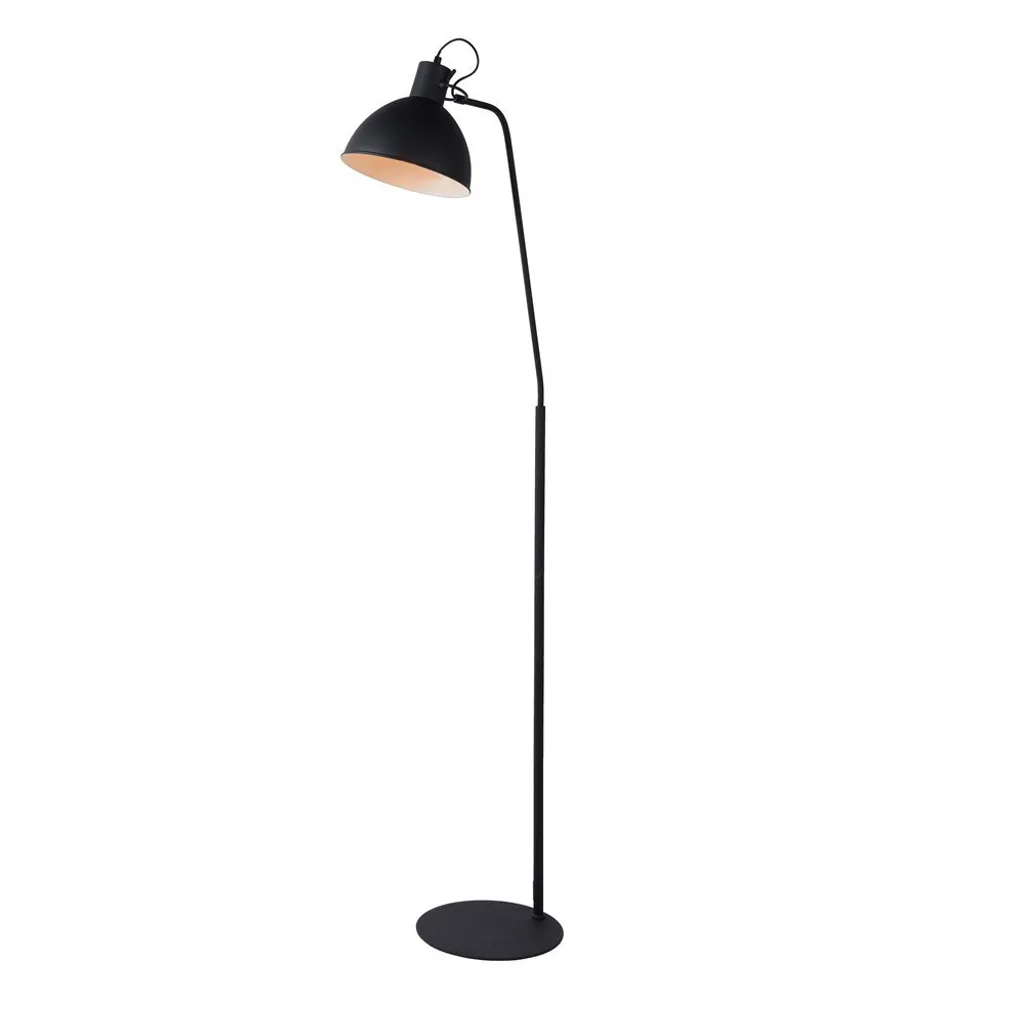 Lampadaire Design Noir Mat Lucide SHADI 60W E27 avec Abat-jour Orientable