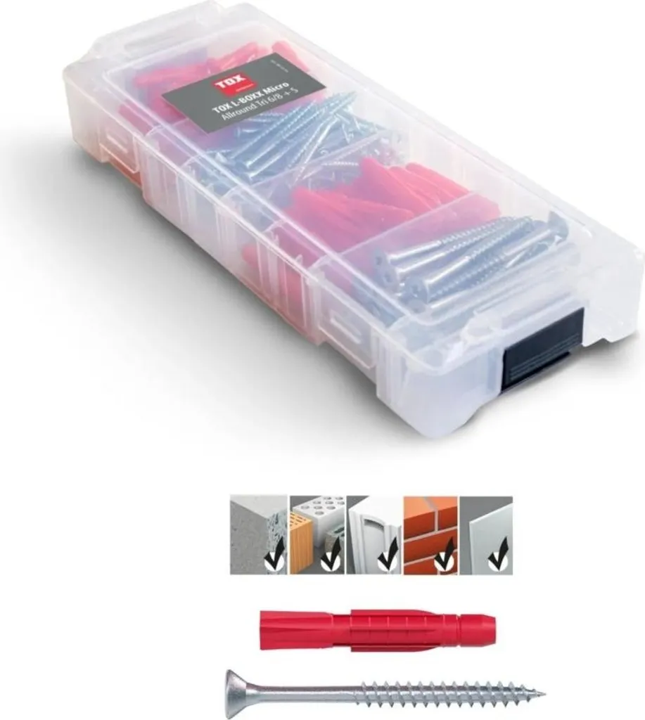 Pack de fixations universelles TOX pour murs pleins et creux L-BOXX Micro