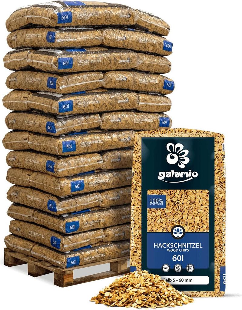 Galamio Holzhackschnitzel Gelb 60l x 39 Sack 2340l Palette Produktbild 
