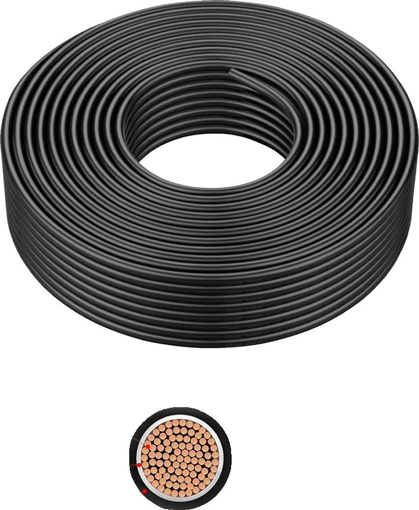 Câble solaire 10 AWG noir 30m TUV pour stopper les pertes d'énergie solaire