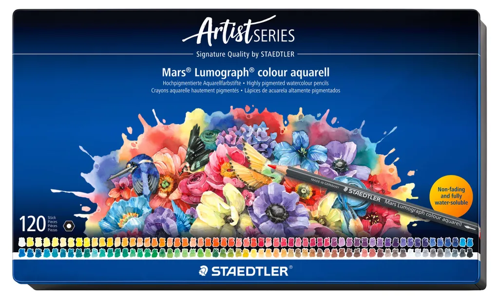 Crayon de couleur aquarellable Staedtler Mars Aqua 120ST en bois durable