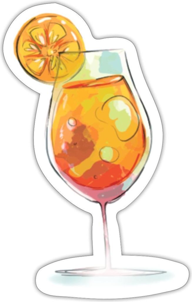 Spreadshirt Sommerlicher Aperol Cocktail Sticker Aufkleber, 10 x 10 cm, Weiß glänzend