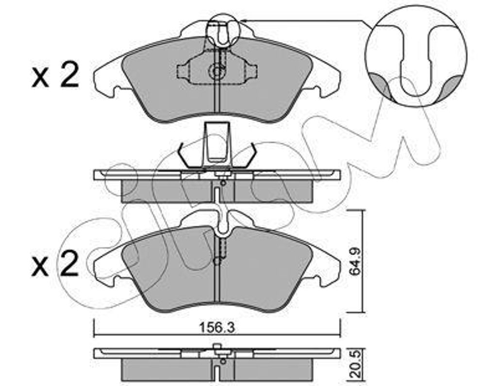 CIFAM Bremsbeläge Satz Vorne Bremsklötze für VW LT 28-46 II Kastenwagen (2DA, 2DD, 2DH) 822-256-0
