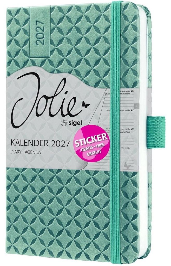 Wochenkalender Jolie 2027 Hardcover ca. A6 Ocean Blue 174 Seiten