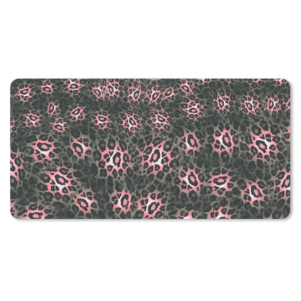 MuchoWow Mauspad Mousepad Pantherdruck - Rosa - Grau - Muster 60x30 cm - Mousepads - Maus Mat - Pad - Mausunterlage - Nachhaltig