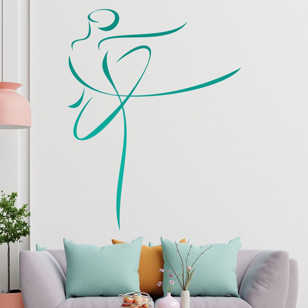 Balletttänzerin - Linien Wandtattoo in 6 Größen - Wandaufkleber Wall Sticker - Dekoration, Küche, Wohnzimmer, Schlafzimmer, Badezimmer