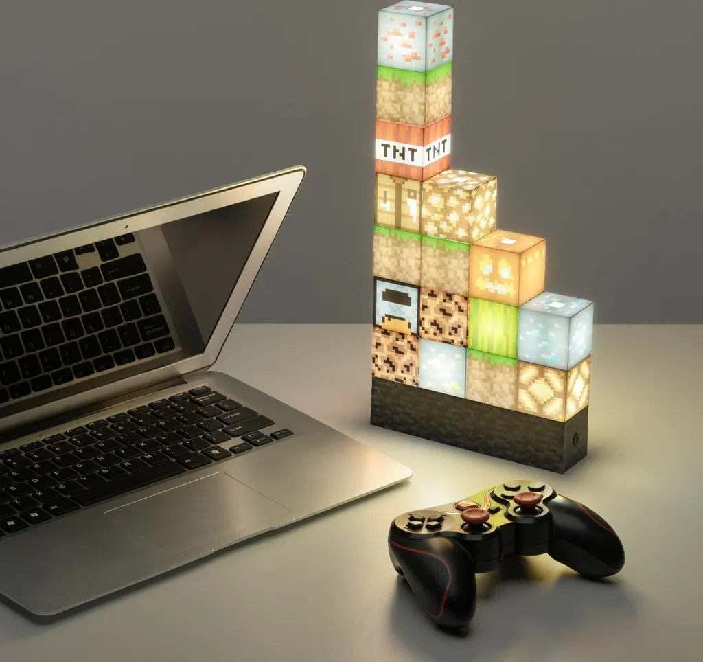 Lampa Minecraft Cubes - Veilleuse LED Modulable avec Blocs Repositionnables