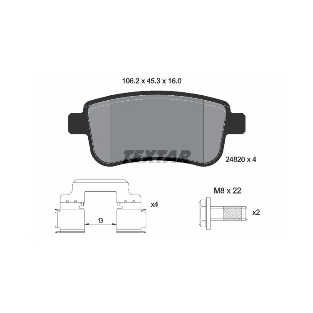Textar Bremsbeläge hinten für Renault Fluence Megane Scenic III + CC Coupe + dCi