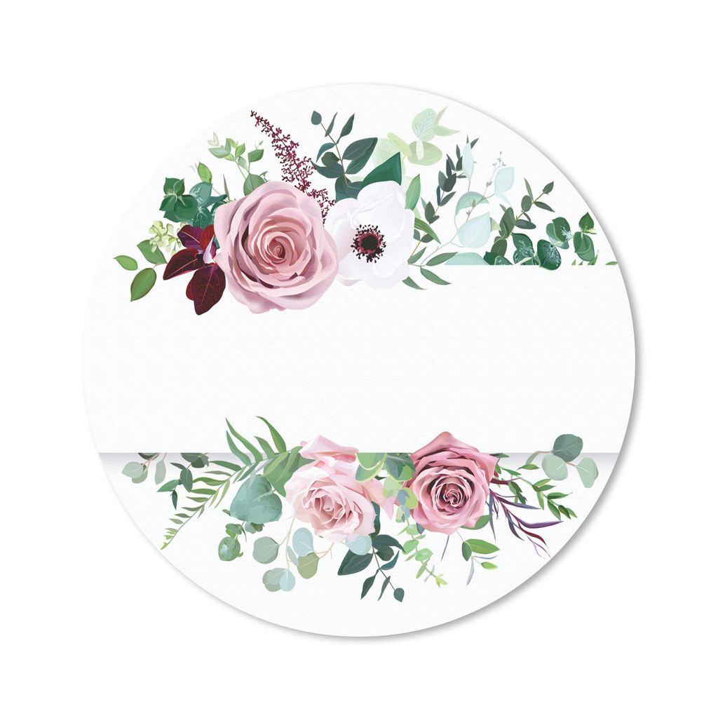MuchoWow Mauspad Mousepad Blumen - Rosen - Malerei 50x50 cm - Mousepads - Maus Mat - Pad - Mausunterlage - Vinyl