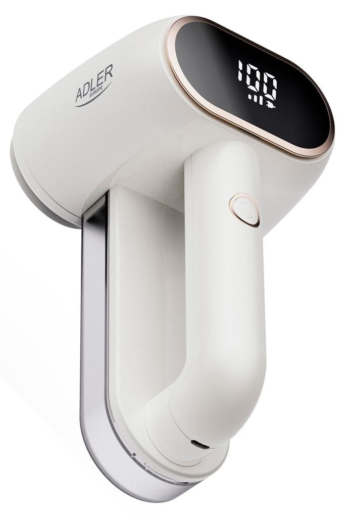 A white Adler lint remover with a digital display showing '100'.