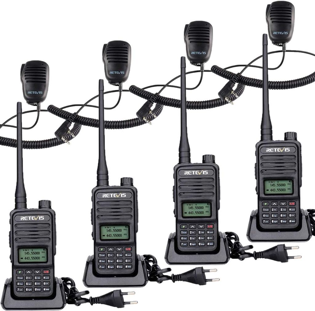 Retevis RT85 Ammteurfunkgeräte, Walkie Talkie Dualband mit Großer Reichweite, 1400mAh Professionelles Walkie mit Mikrofon für Sicherheit, Herste...
