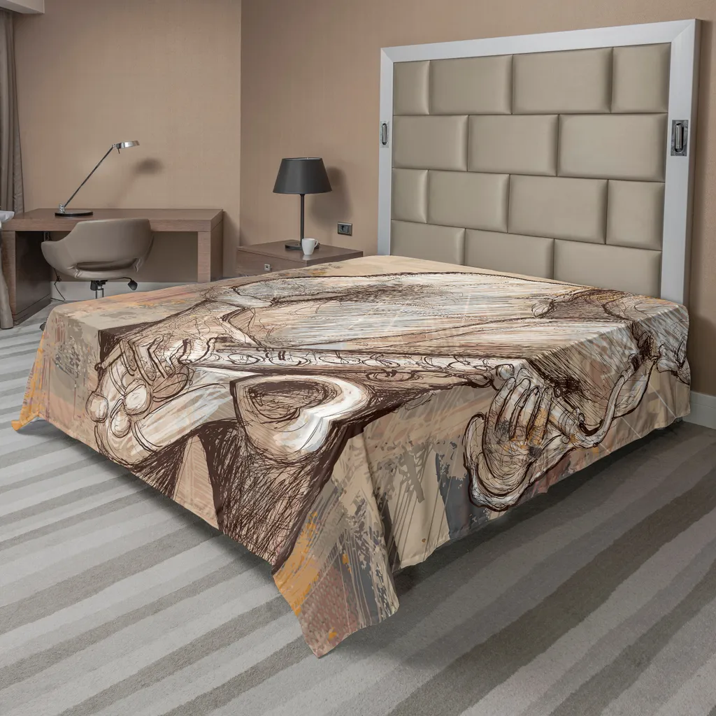 Lenzuolo Letto ABAKUHAUS Jazz Sax 266x260 Marrone - Solo 1 Pezzo