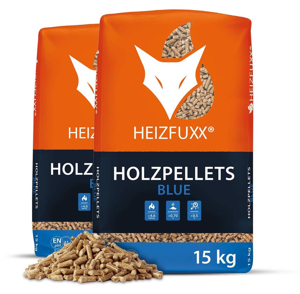 Heizfuxx Blue ENplus A1 Holzpellets Weichholz 15kg x 2 Sack Produktbild 